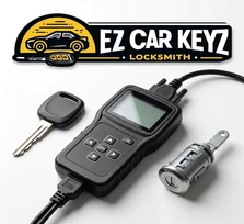 All-keys-lost emergency on a 2016 Ford Fusion at a residence in Westlake Village, California. The cylinder is decoded to determine the blade cuts, then the immobilizer is programmed from scratch through the OBD-II port.