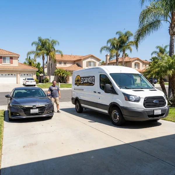 Toyota van on site in San Diego County