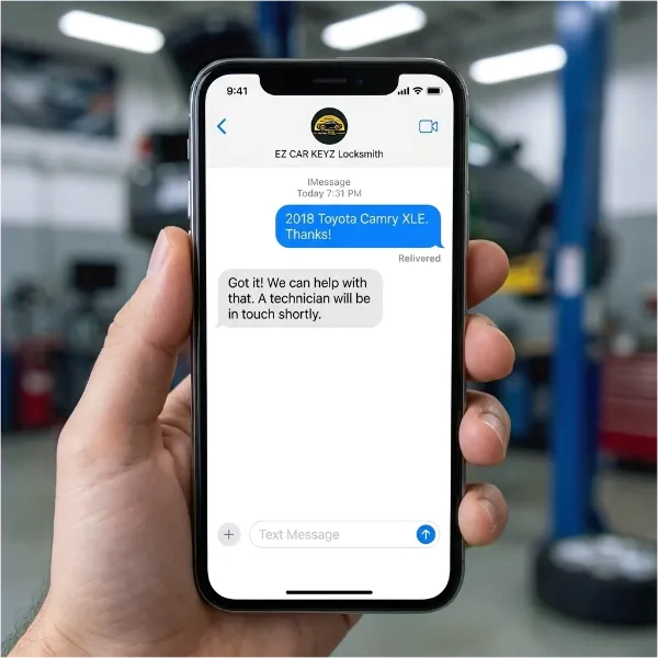 EZ Car Keyz step 01 - Call or Text