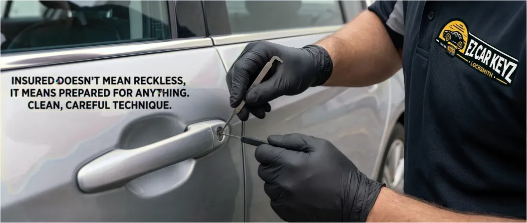 Fully insured locksmith careful technique Hiscox