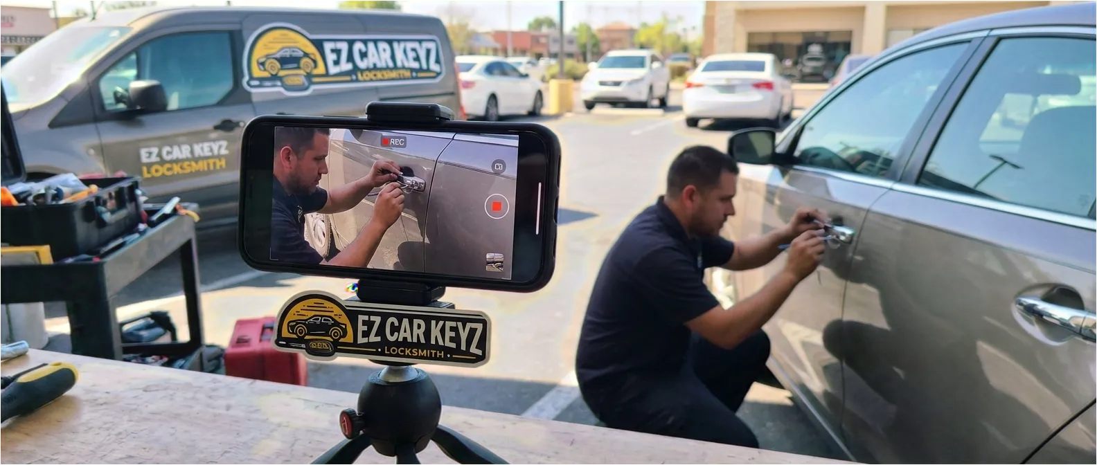 Locksmith filming real job YouTube TikTok