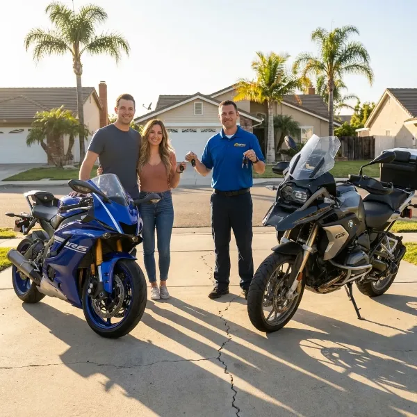 Couple with Yamaha R6 and BMW R1250GS double key replacement - EZ Car Keyz
